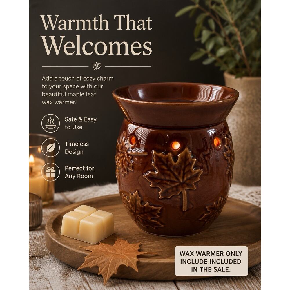 Scentsy Wax Warmer Maple Leaf Wax Warmer Fall Retired Full Size Home Frangrance